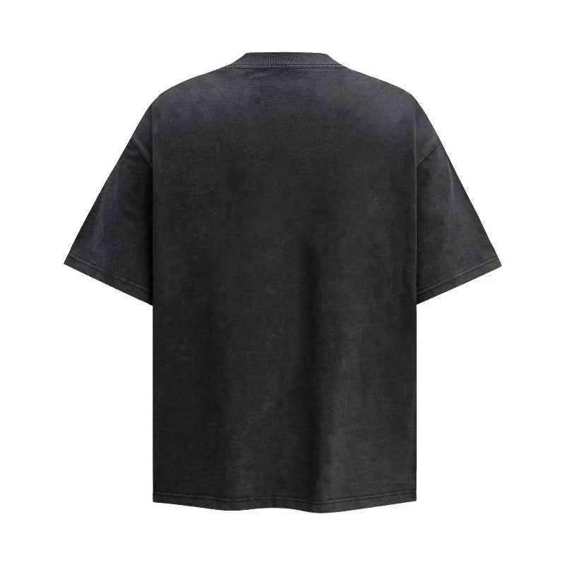 Men's t-shirt - american streetwear vintage lettering distressed design, relaxed fit, premium quality, unisex short sleeve tee