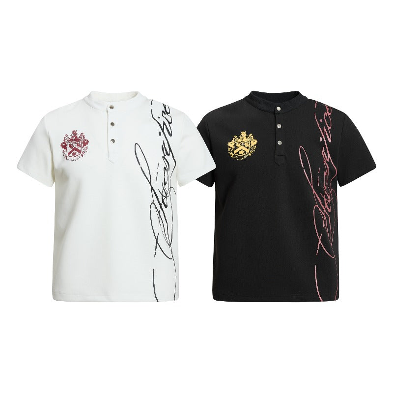 Men's t-shirt - american retro unisex air layer graphic button design high street slim fit short sleeve tee