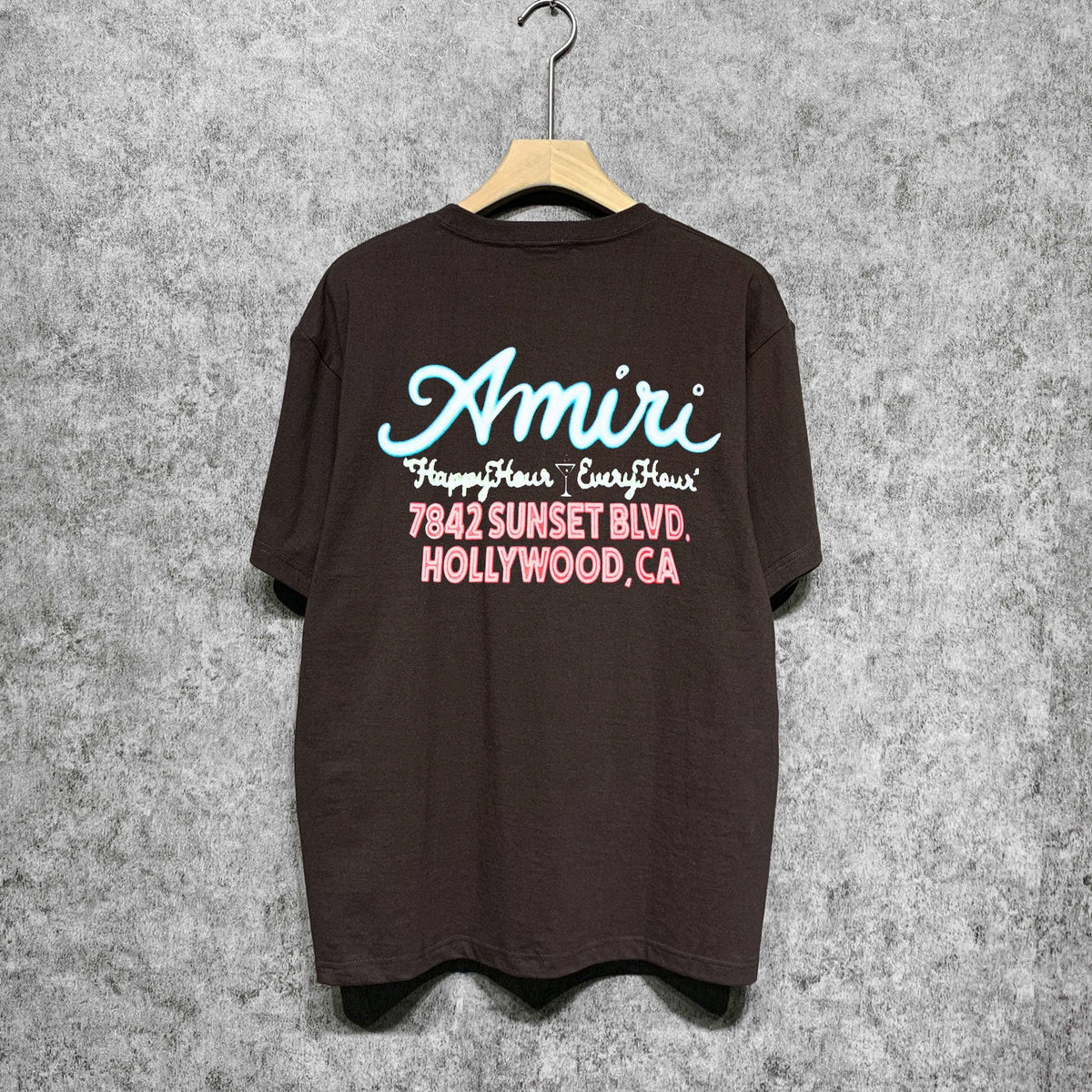 Amiri t shirts wine glass letterprinting short sleeves