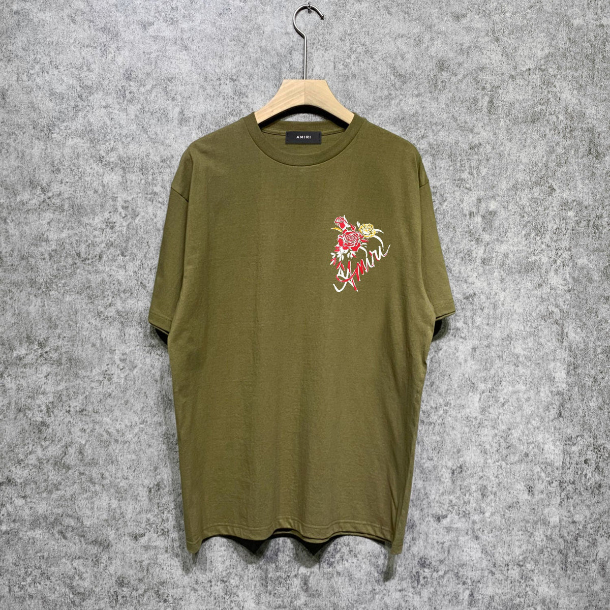 Amiri t shirts flower printing short sleeve