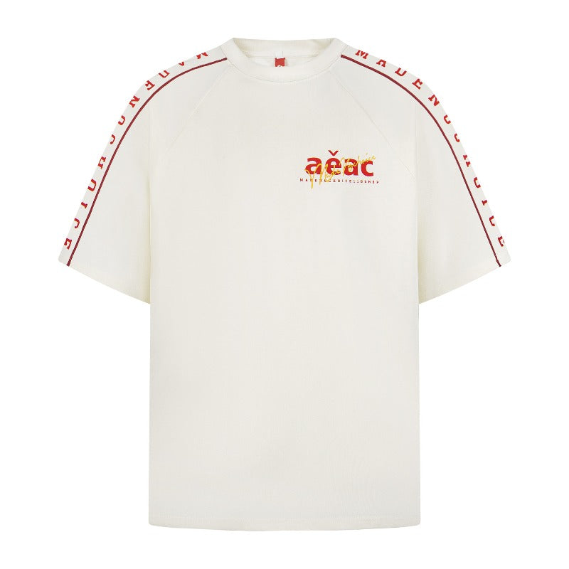 Men's t-shirt - american retro double yarn unisex print graphic short sleeve design - men's high street loose fit tee