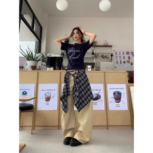 Women jeans retroloose comes with shirt fart curtain