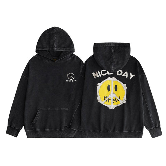 Drew house jacket - autumn/winter d@ew cartoon graphic washed & distressed crewneck pullover sweatshirt