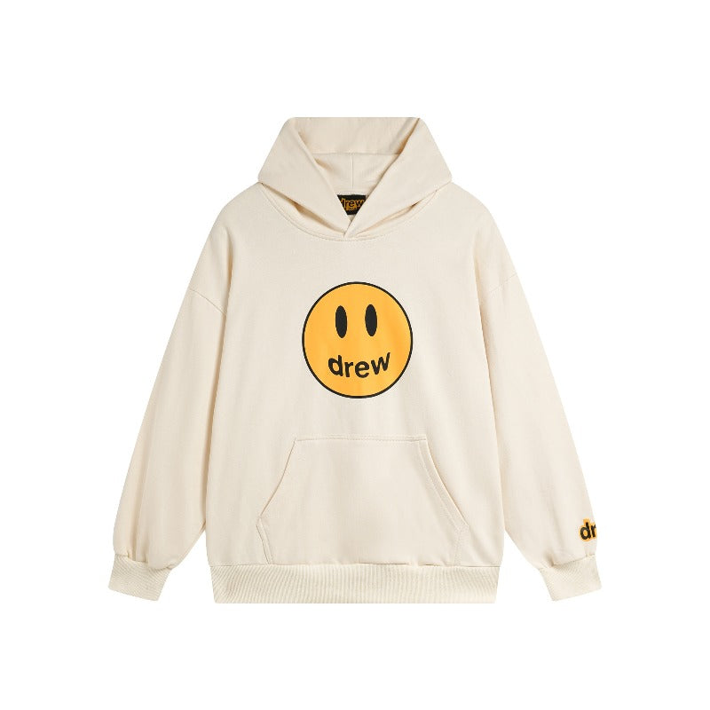 Drew house hoodie fall and winter d@ew classic smiley letter printing terry hooded sweatshirt
