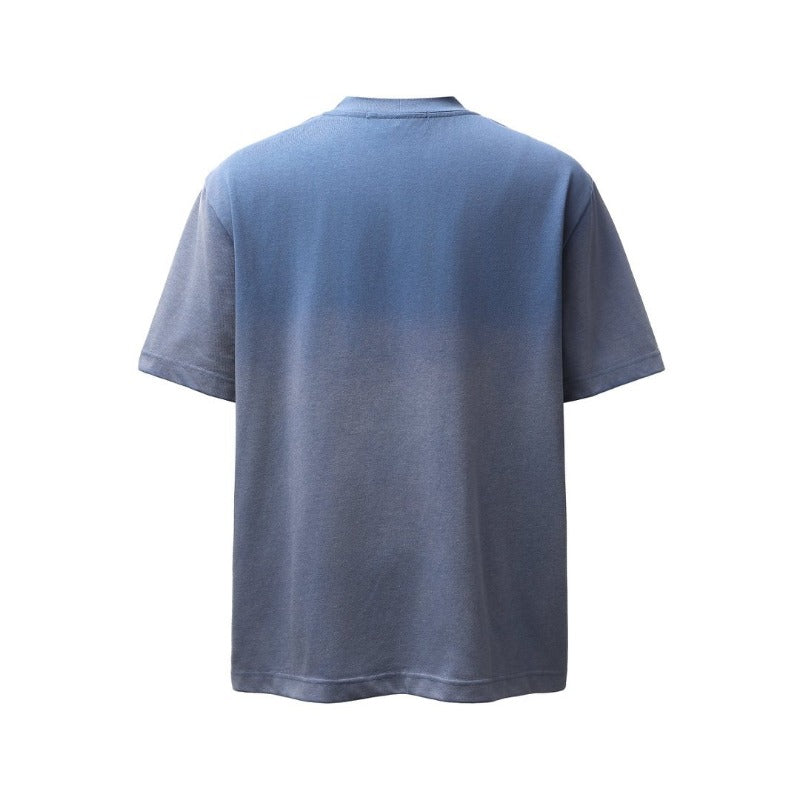 Men's t-shirt - american retro heavyweight double yarn high-quality metal rivet design crew neck loose fit short sleeve tee