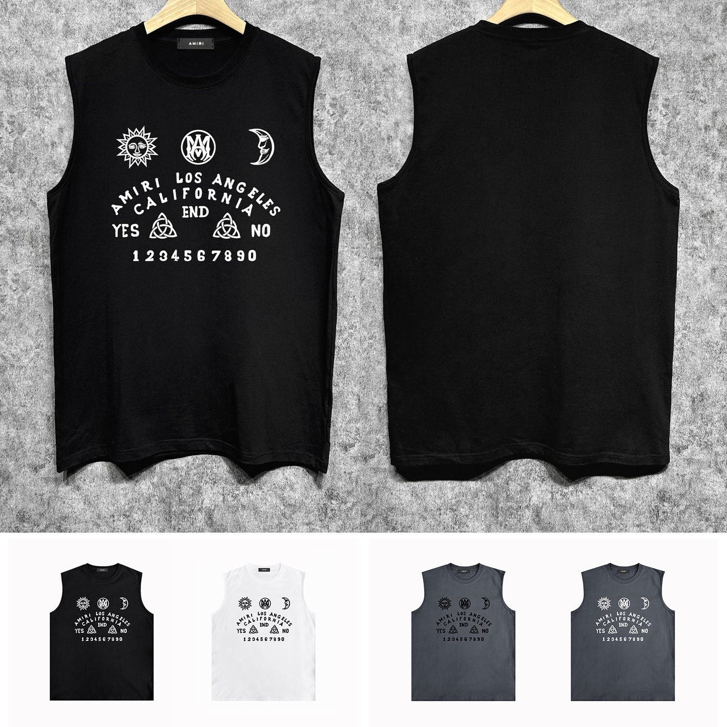 Amiri tank top day and night star print