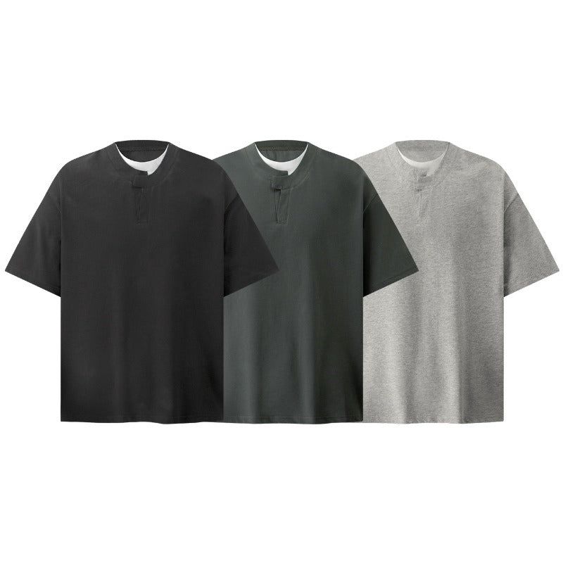 Men's t-shirt: american streetwear style, unisex, premium summer look, faux two-piece deconstructed design, men's short-sleeve t-shirt with a relaxed fit