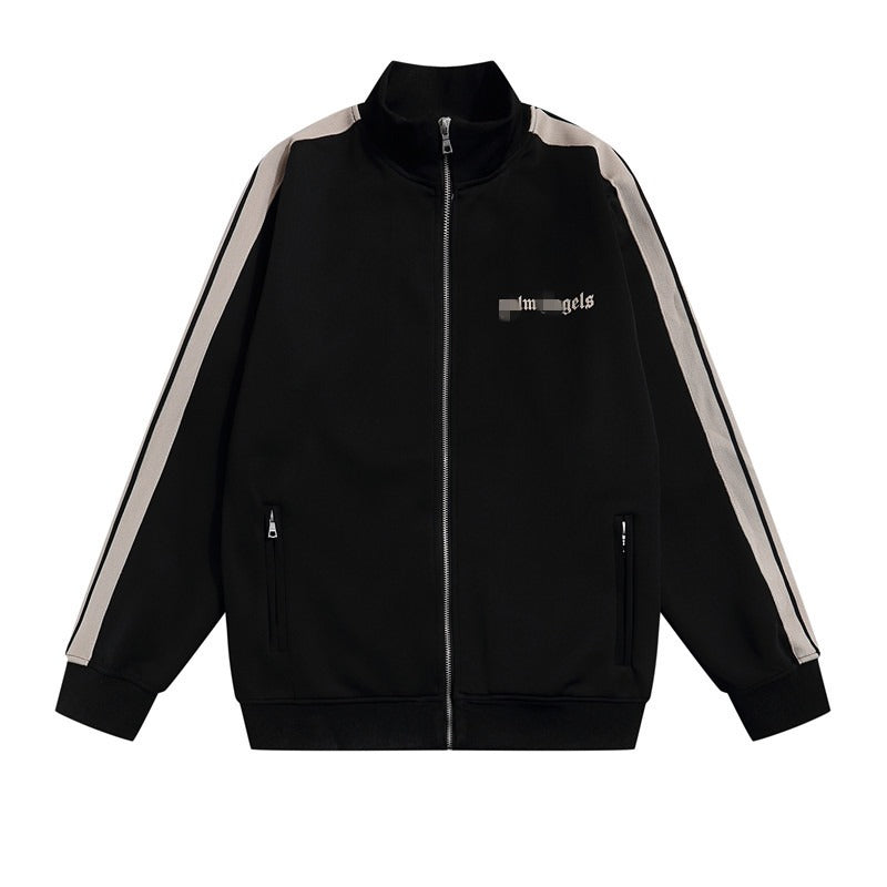 Palm Angels Sweatshirts Suit Striped Color Matching Sports Suit Loose Casual Suit