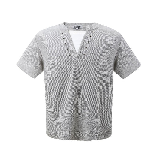 Men t shirt k american retro deconstructed classy street trend fake two-piece design men's short wide cleanfit short sleeve t-shirt