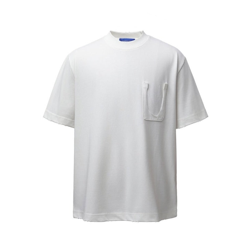 Men's t-shirt - american retro heavyweight double yarn premium high street graphic print design crew neck loose fit short sleeve tee