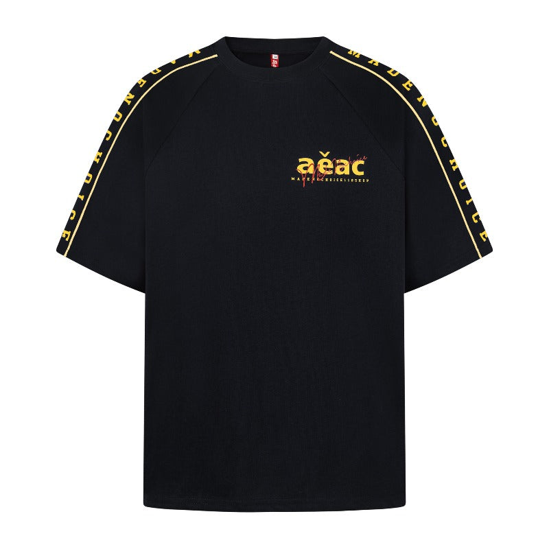 Men's t-shirt - american retro double yarn unisex print graphic short sleeve design - men's high street loose fit tee