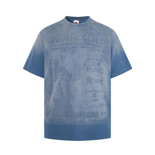 Men's t-shirt - american retro unisex style, washed and distressed print design, crew neck, men's high street slim fit short sleeve tee