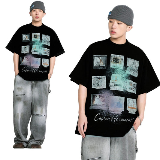 Unisex T-shirts Summer Men's Loose Crew Neck Short Sleeve T-Shirt