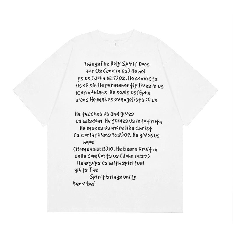 Men's t-shirt - american retro streetwear, unisex letter print graphic, short sleeve design, high street loose fit short sleeve tee