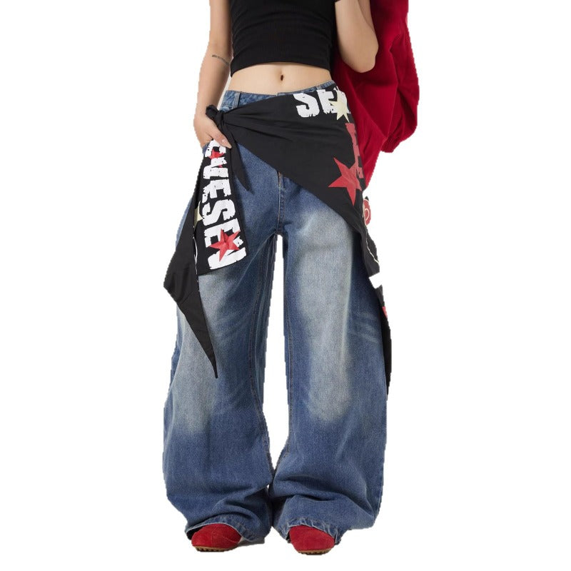 Women jeans retro women loose