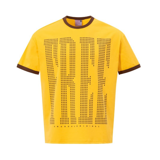 Men's t-shirt - american high street retro streetwear couple style patchwork letter design crew neck slightly loose short sleeve t-shirt