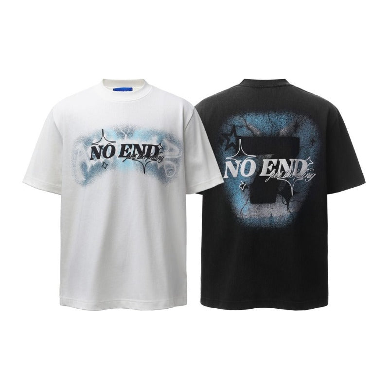 Men's t-shirt: american retro heavyweight double yarn high-quality streetwear letter print high street men's loose fit short sleeve tee