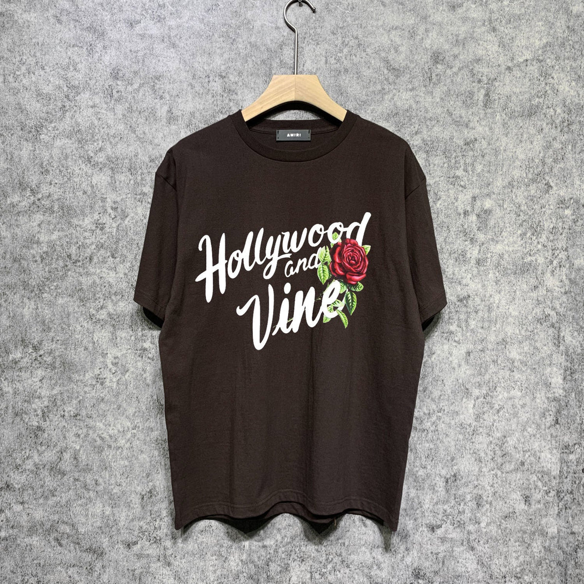 Amiri t shirts hollywood rose printing short sleeve