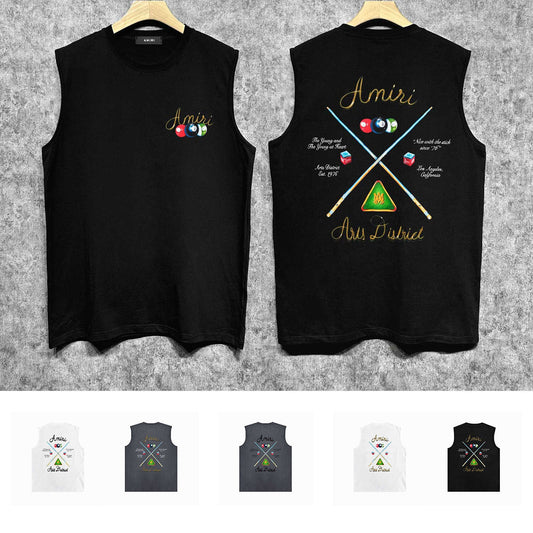 Amiri tank top billiard cue printing