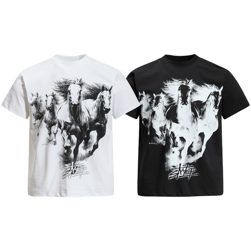 Men t shirt american retroneutral solona cool horse year limited design men's high street fitted short sleeve t-shirt