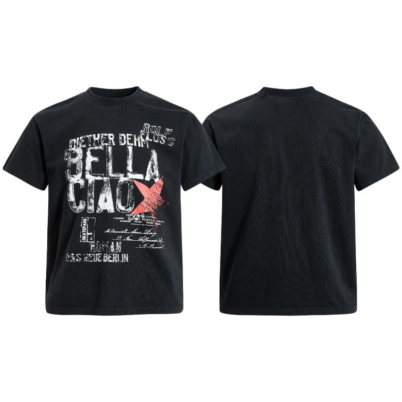 Men's t-shirt - american retro unisex solona cool-touch distressed graphic design - men's high street slim fit short sleeve tee