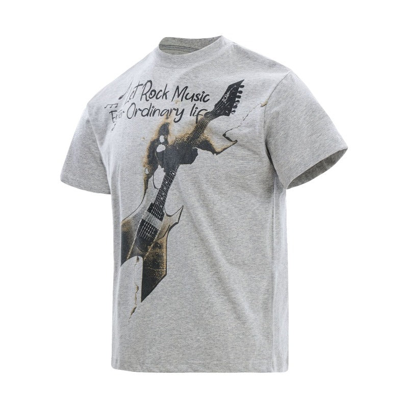 Men's t-shirt - american retro unisex solona cool touch guitar graphic design - men's high street slim fit short sleeve tee