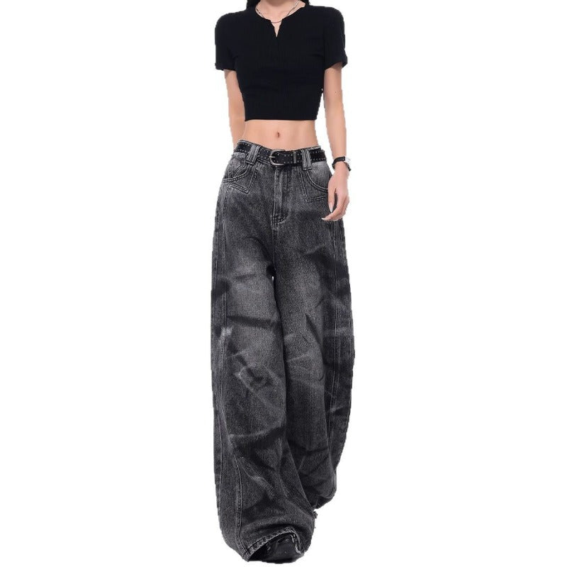 Women jeans loose wide leg women's retro
