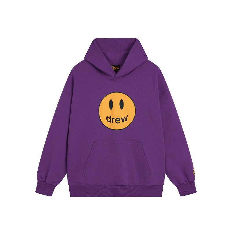 Drew house hoodie fall and winter d@ew classic smiley letter printing terry hooded sweatshirt