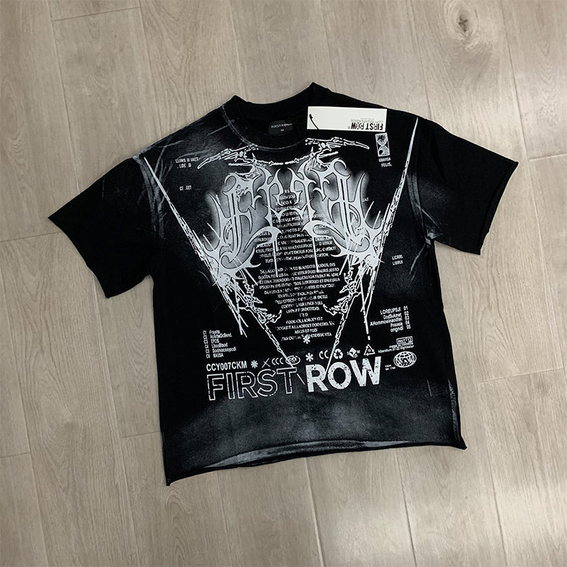 First Row T Shirts Y2K TRIBAL CROP TEE 2026 The latest fashion European and American trendy brand
