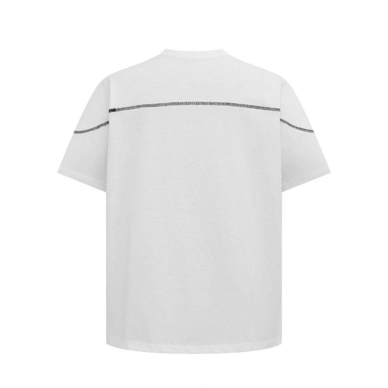 Men's t-shirt: american streetwear summer unisex premium logo embroidery design, men's loose fit short sleeve tee