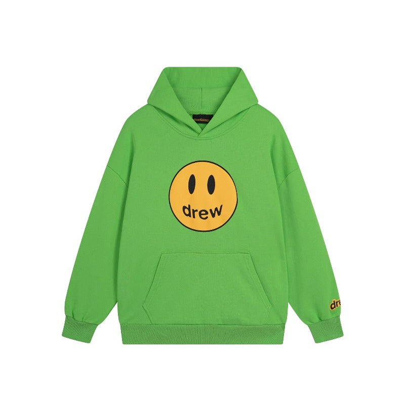 Drew house hoodie fall and winter d@ew classic smiley letter printing terry hooded sweatshirt