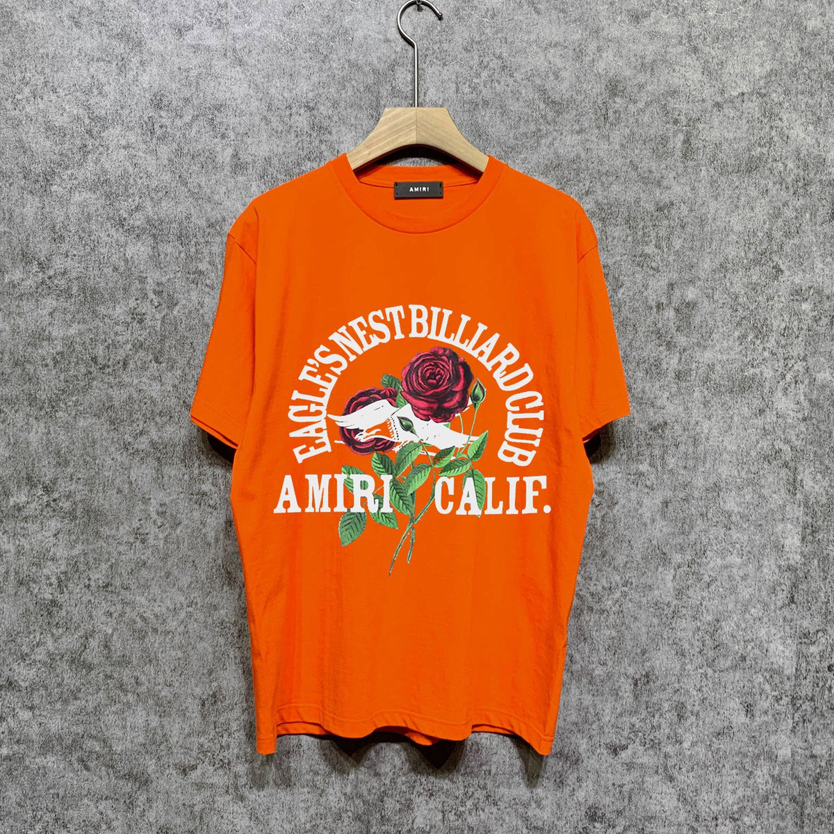 Amiri t shirts rose printing short sleeve