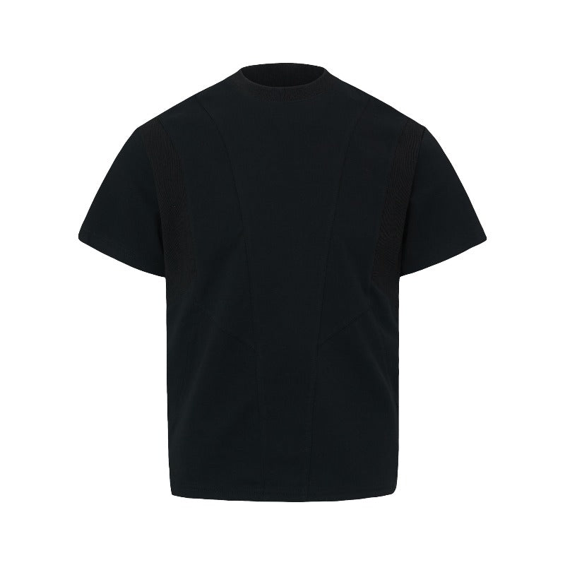 Men's t-shirt - american retro unisex air layer solid color deconstructed design - men's high street slim fit short sleeve tee