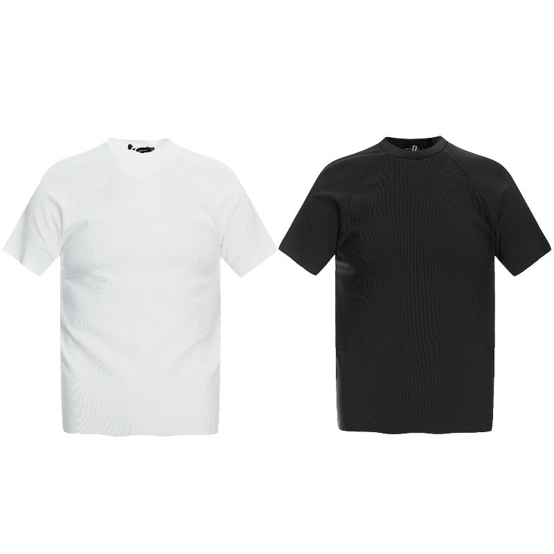 Men's t-shirt: american streetwear fit, solid color, deconstructed, unisex, high-end design, slim-fit short sleeve tee
