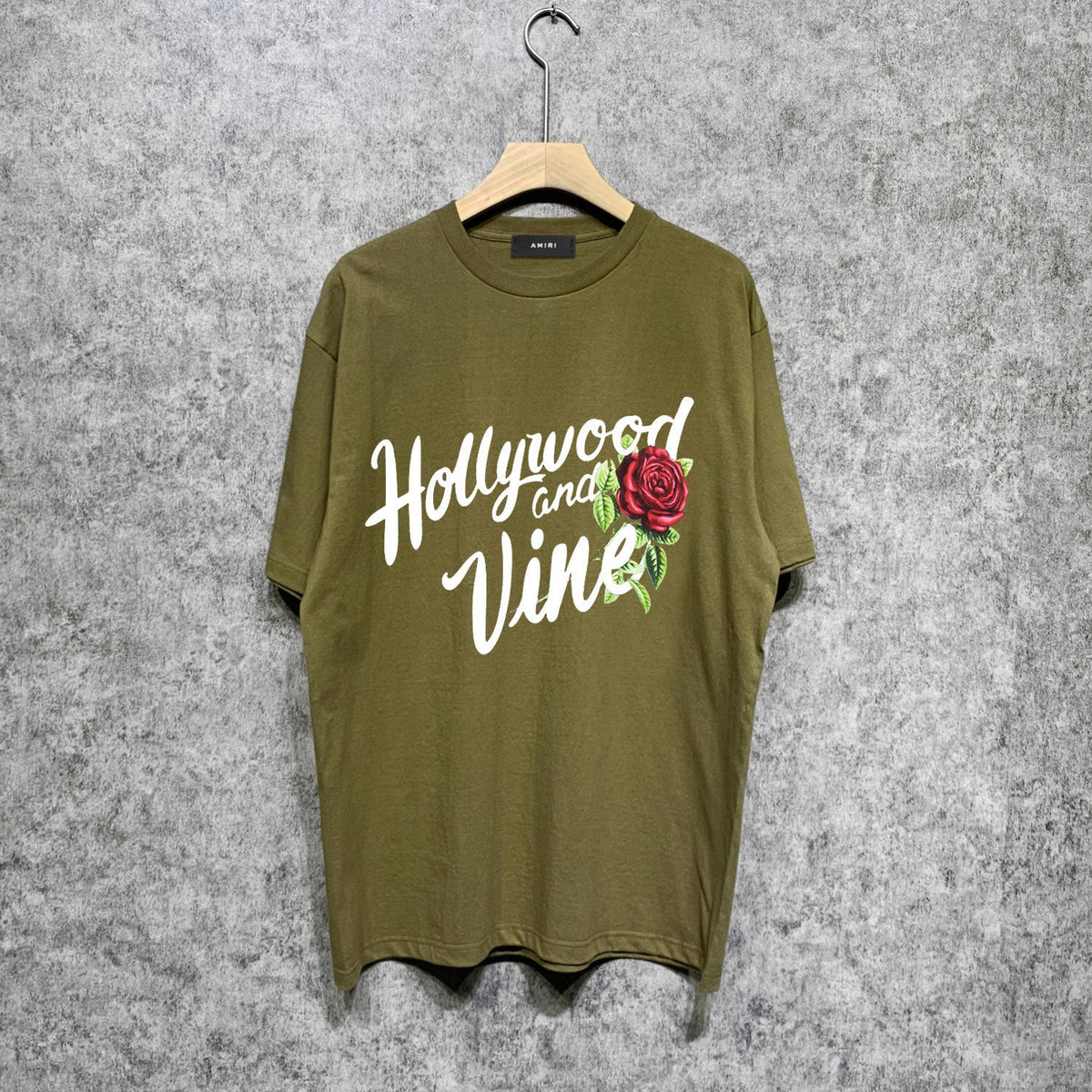 Amiri t shirts hollywood rose printing short sleeve