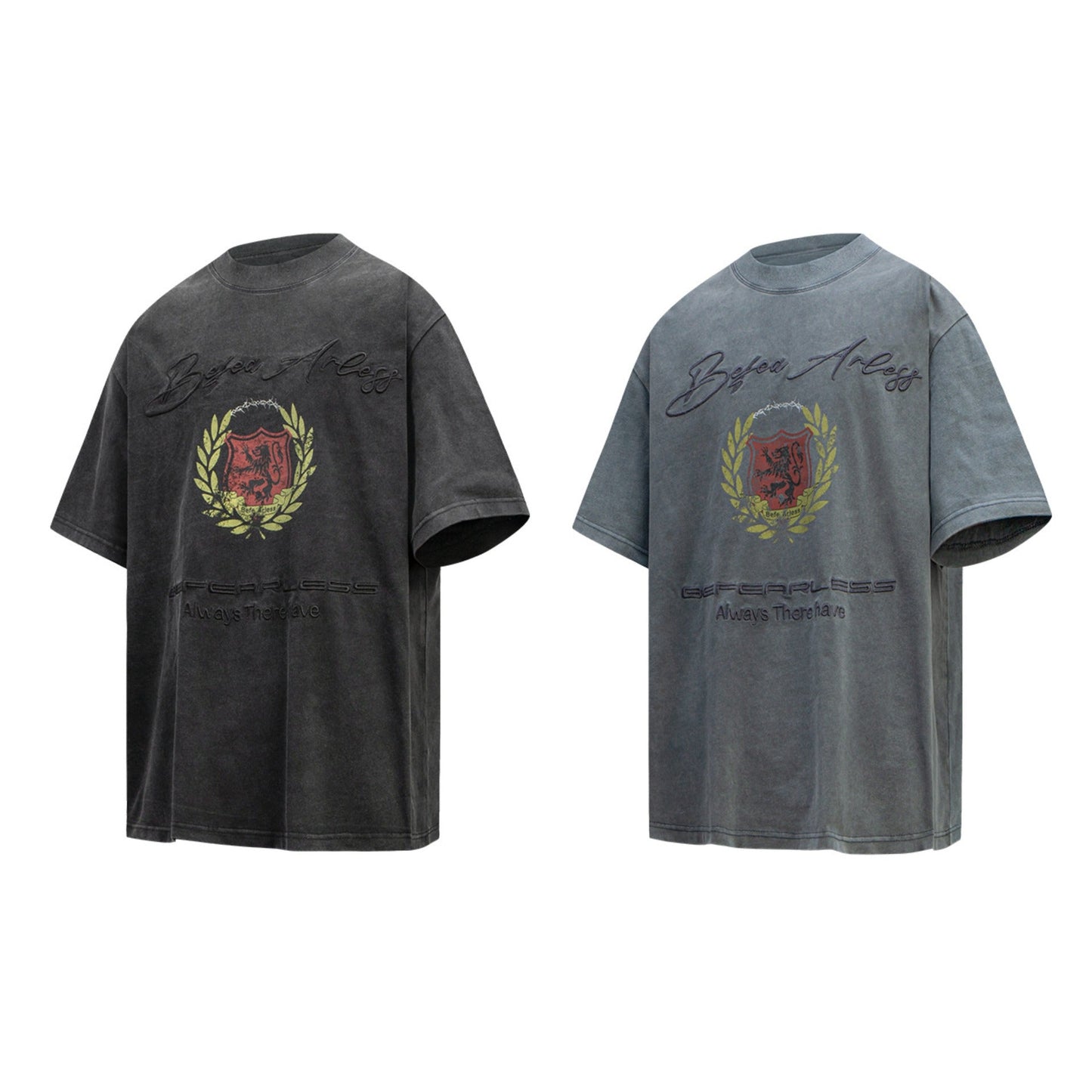 Unisex T-shirts Summer Letter Embroidery Men's Loose Short Sleeve T-Shirt