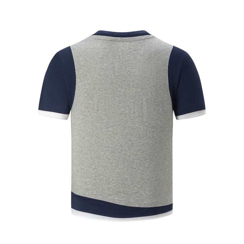 Men's t-shirt: american street style, unisex, premium summer faux two-piece design, slim fit short sleeve tee