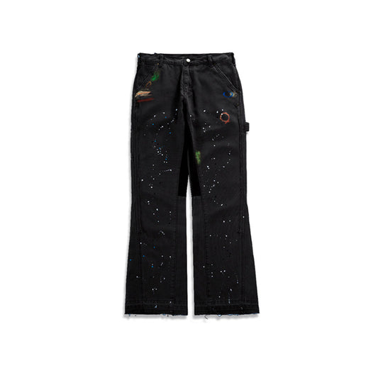 MIJKO Men Vintage Pants MIJKO Men's Women's Autumn and Winter Hip Hop Trendy Brand Checkered Flared Pants Jeans