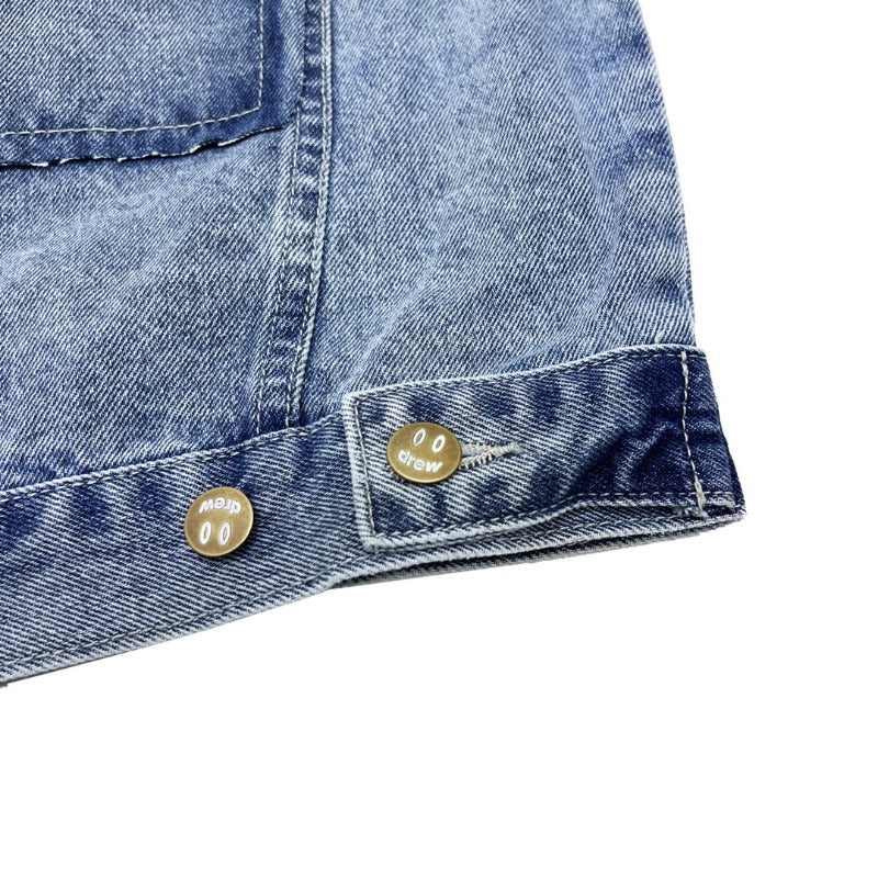 Drew house jacket - european and american streetwear brand - spring/autumn style - d@ew smiley face distressed washed embroidered denim jacket