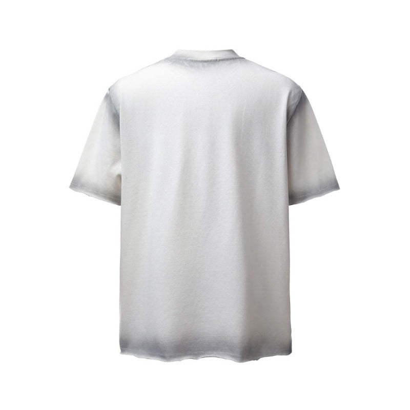 Men's t-shirt: american retro heavyweight double yarn high-quality high-street spray paint embroidery design, men's loose fit short sleeve tee