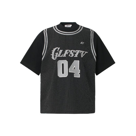 Men's t-shirt - american retro couple style, premium high street basketball jersey print design, men's loose fit crew neck short sleeve t-shirt