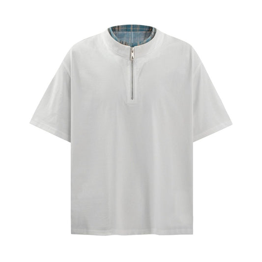 Men's t-shirt - american streetwear retro faux two-piece design, relaxed fit, premium quality, cool-touch short sleeve tee