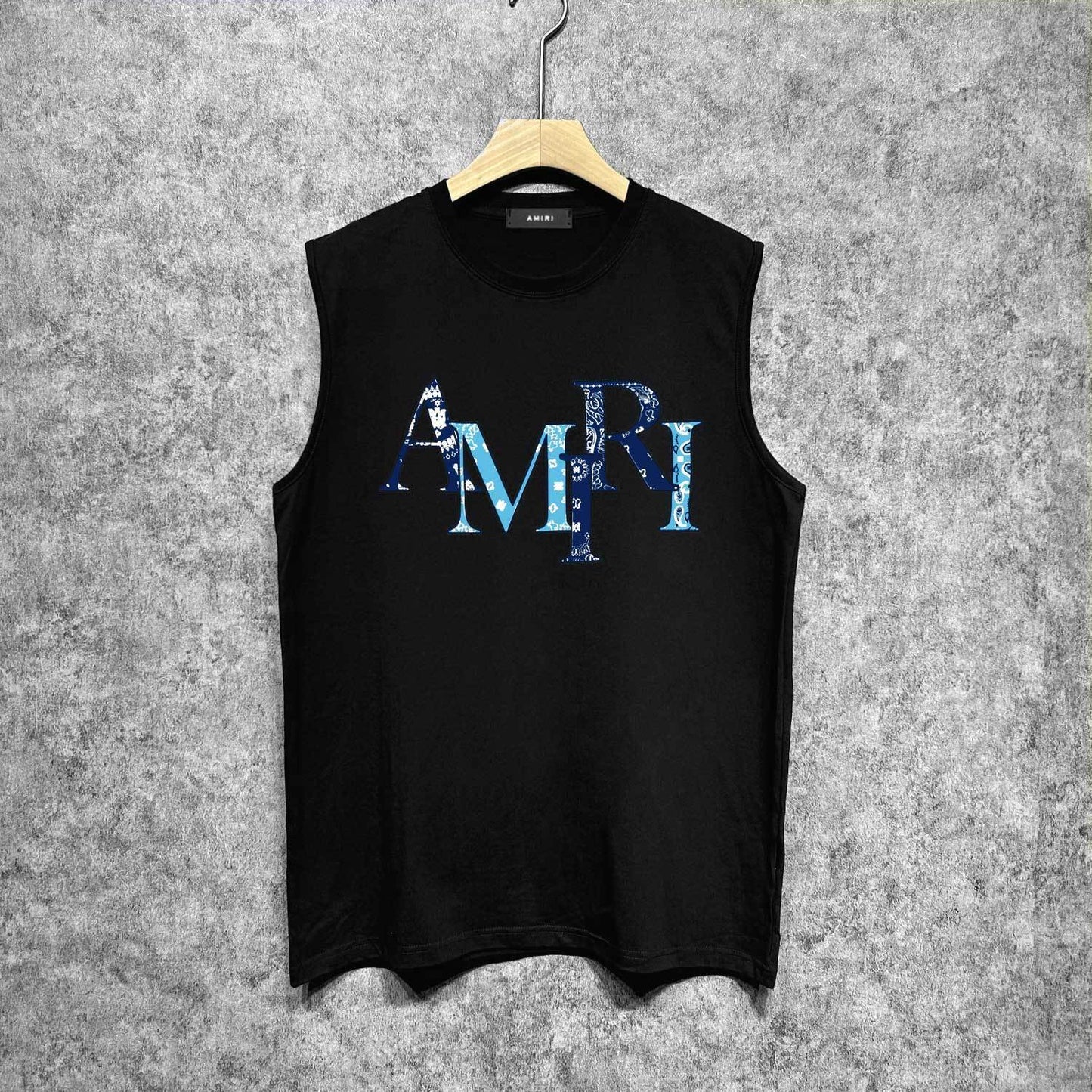 Amiri tank top cashew flower overlapping letterprinting