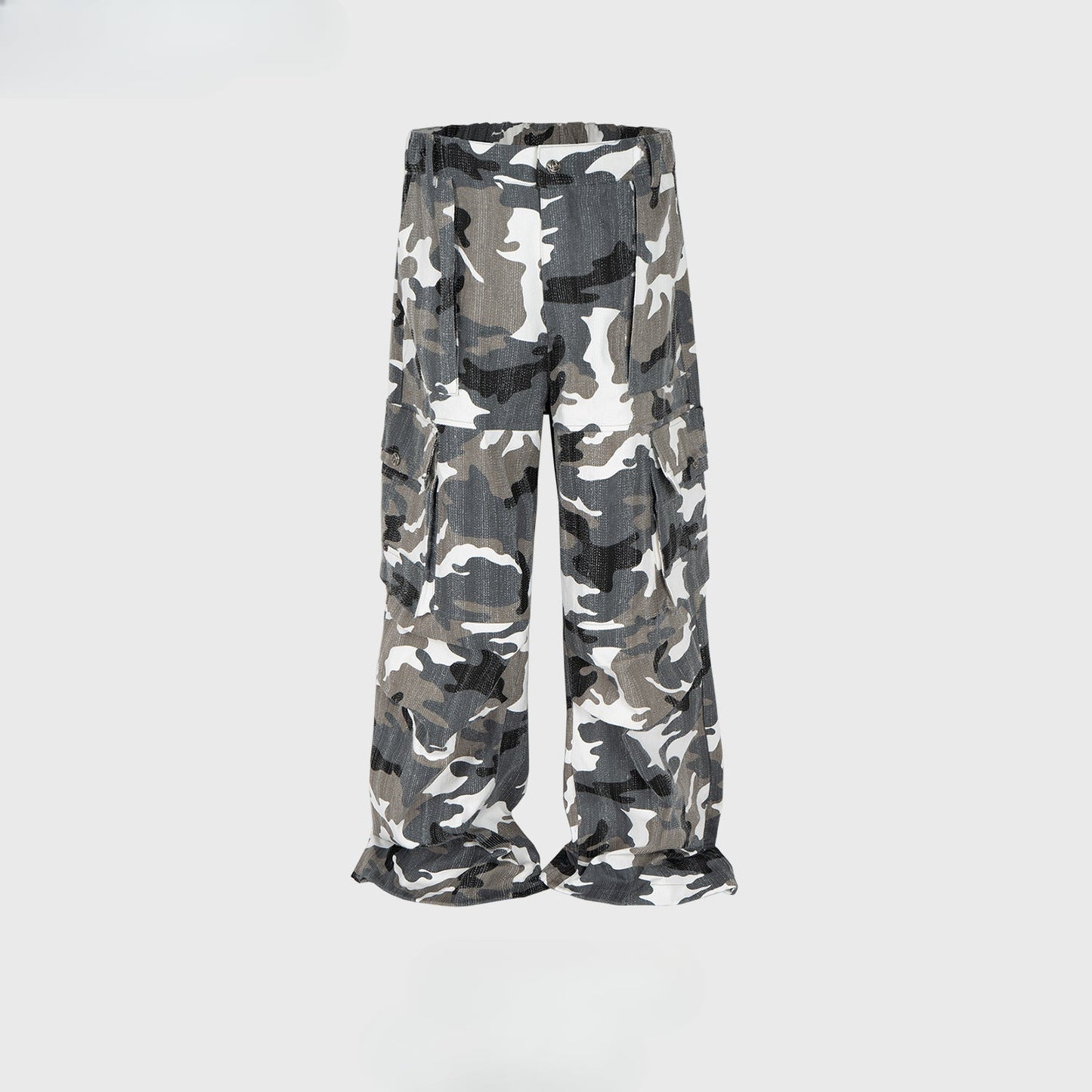 MIJKO Men's Vintage Pants MIJKO camouflage casual trousers men's and women's tote overalls