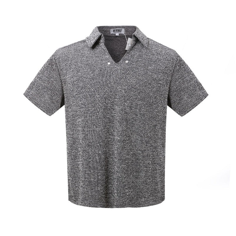 Men t shirt k american street fashion retro old money style deconstructed classy men's short wide cleanfit short sleeve v neck t-shirt