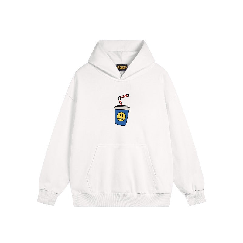 Drew house hoodie fall and winter d@ew cartoon series pattern pullover hooded sweatshirt