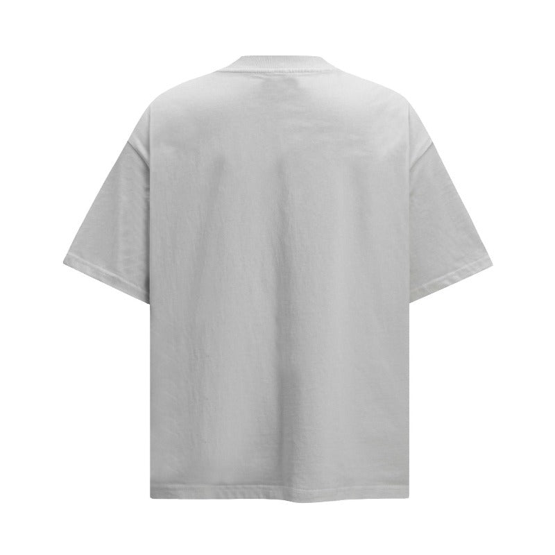 Men's t-shirt: american street style summer beaded graphic design, oversized premium heavyweight short sleeve tee