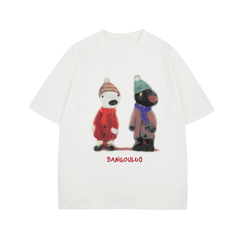 Men's t-shirt - american street style, summer, unisex, premium feel, fun cartoon graphic design, men's loose fit short sleeve tee