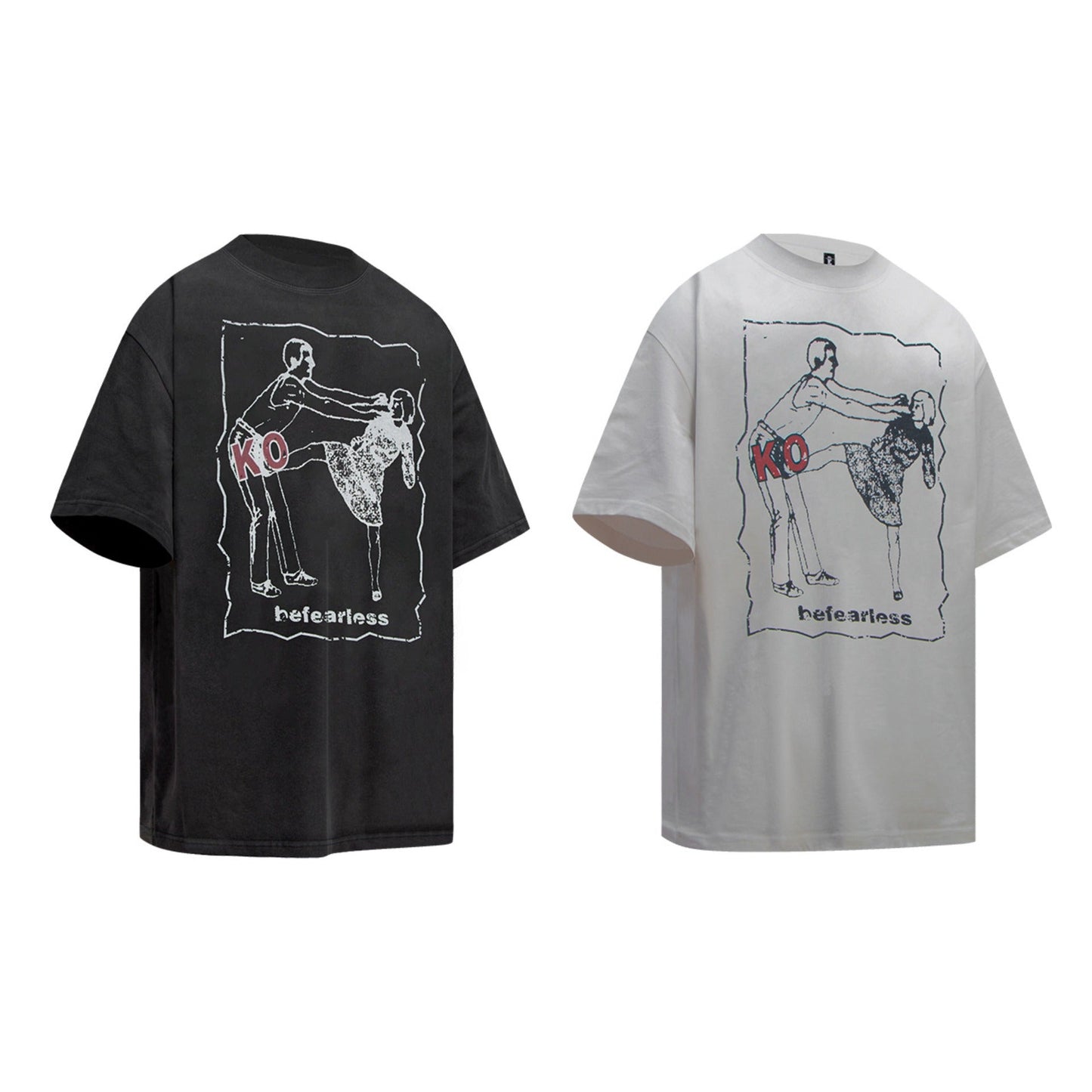 Unisex T-shirts 6110 Summer Painting Pattern Men's Loose Short Sleeve T-Shirt