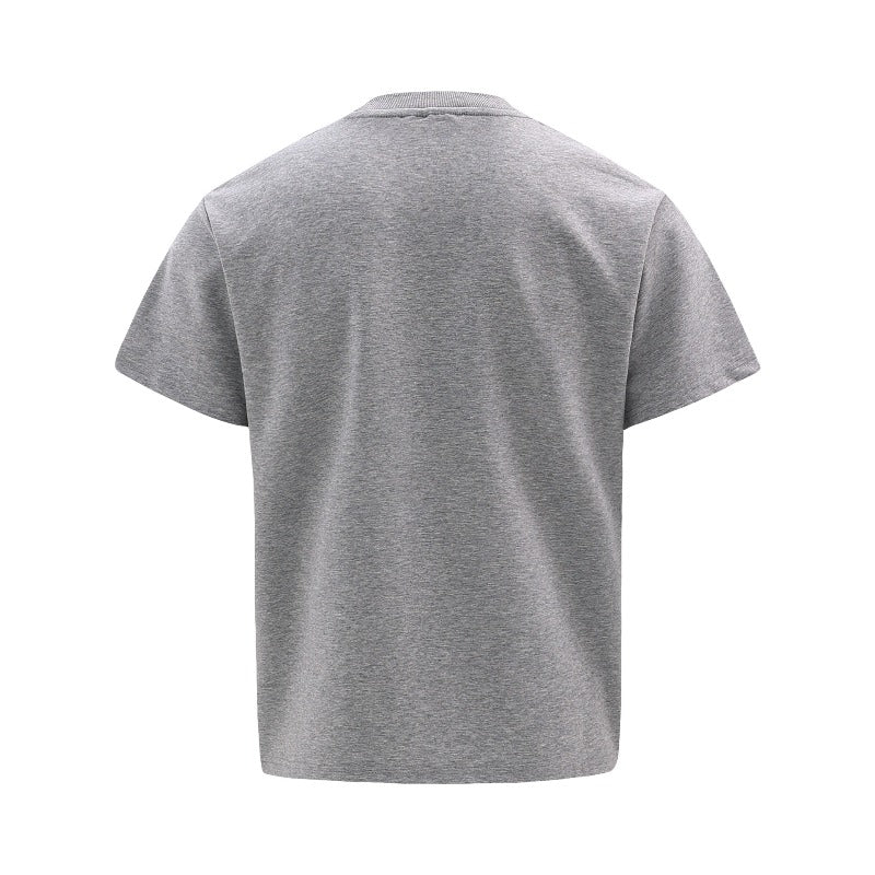 Men's t-shirt - american retro unisex air layer solid color deconstructed design - men's high street slim fit short sleeve tee